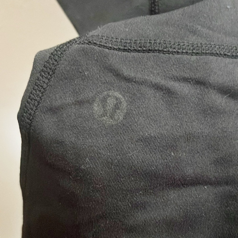 Lululemon lower rise black with pink Heathered band full length leggings - Picture 8 of 11